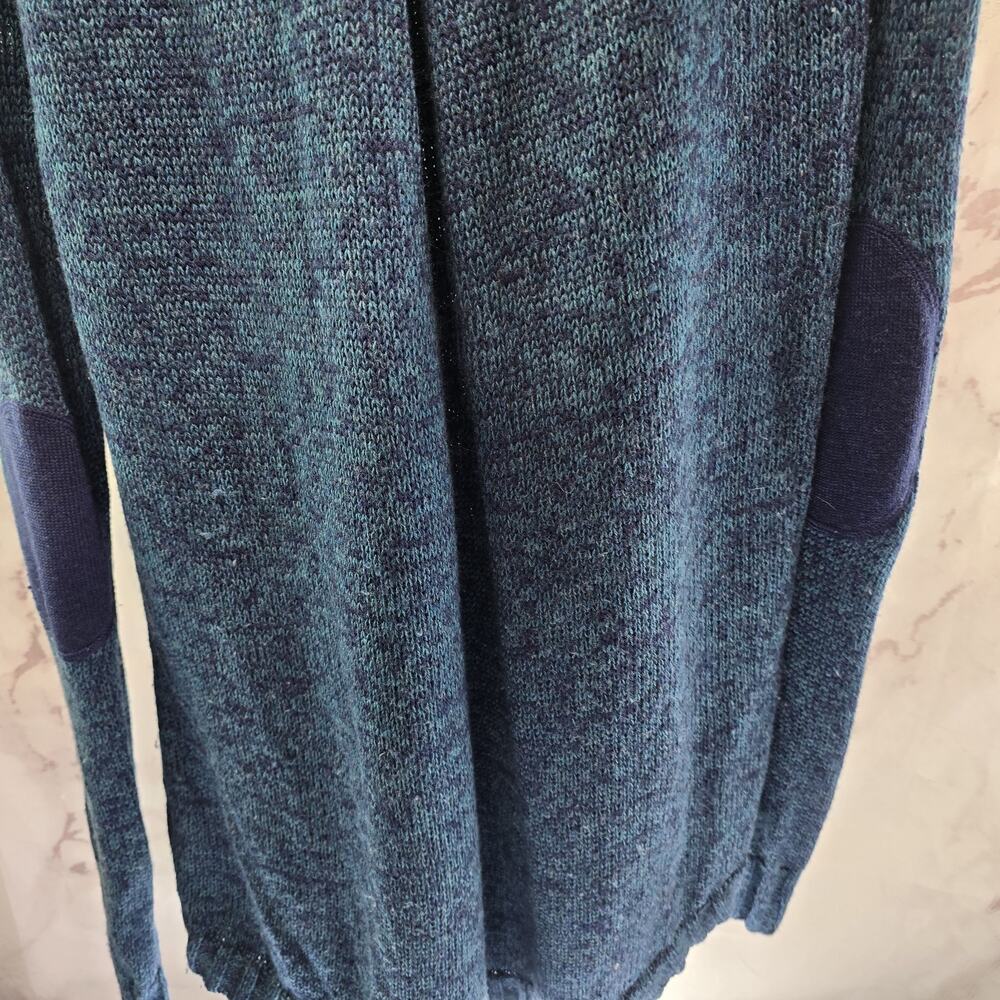 Toad & Co Sweater Womens XL Blue Merino Wool Marked Elbow Patches Roll Neck - Picture 8 of 13